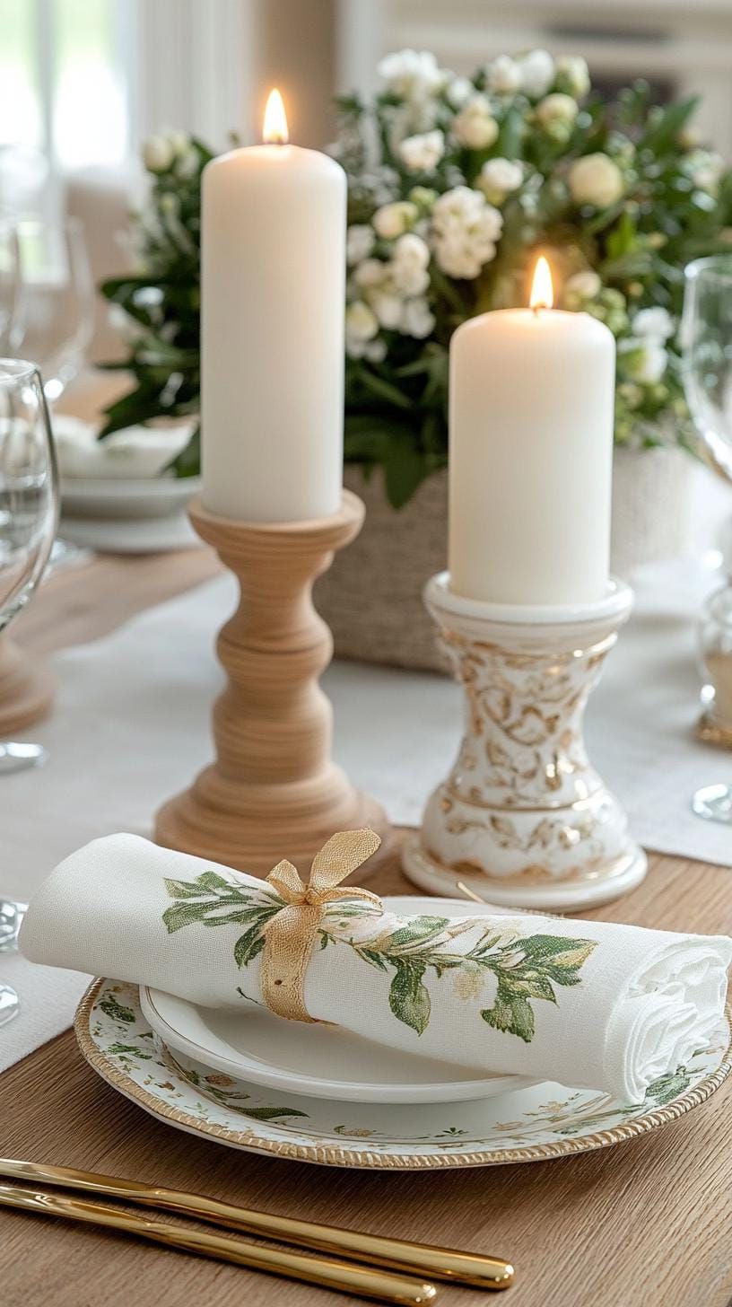 4. White & Gold Vintage Table Decor