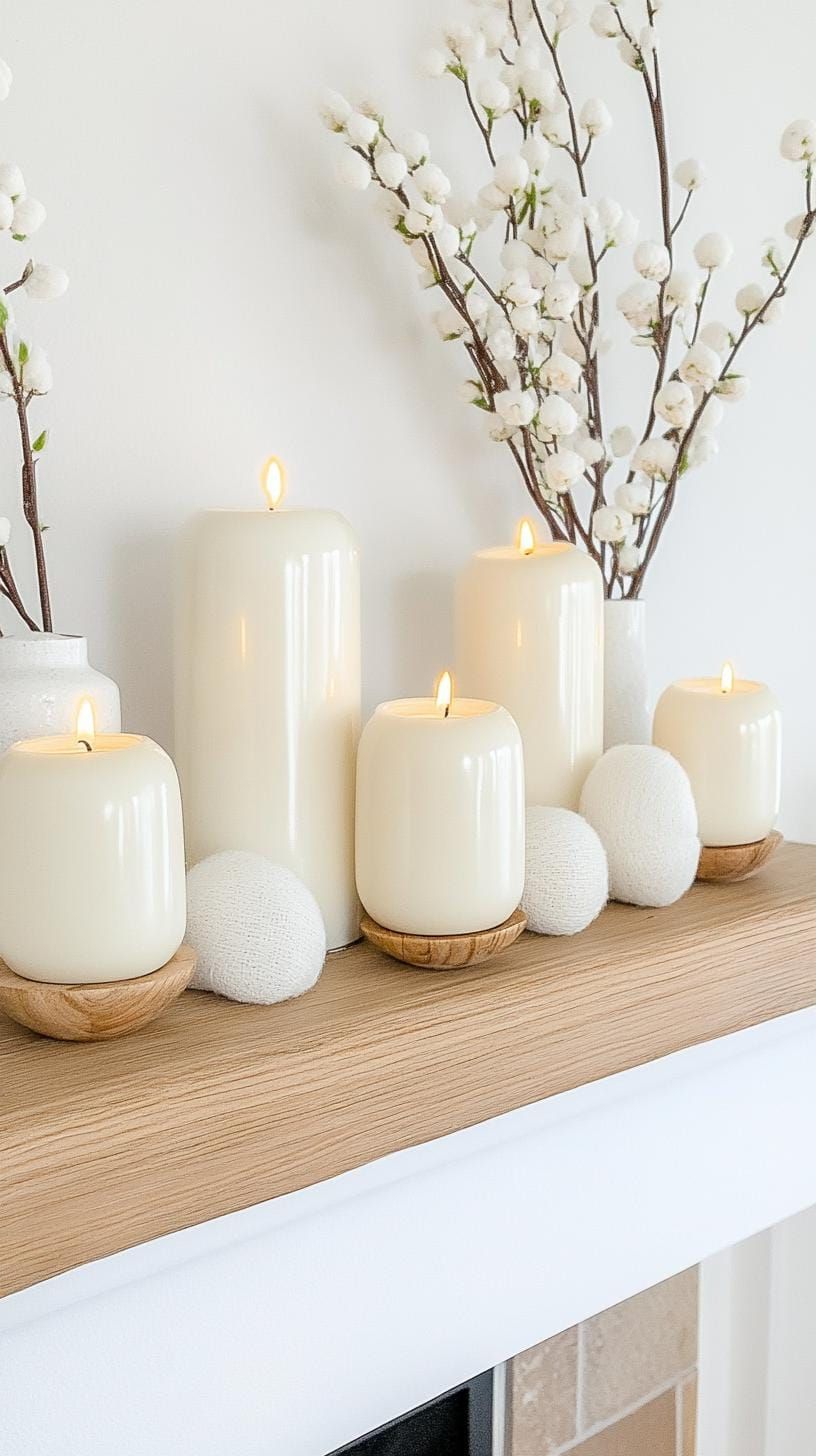 11. Winter White Mantle Decor Ideas - photo 2