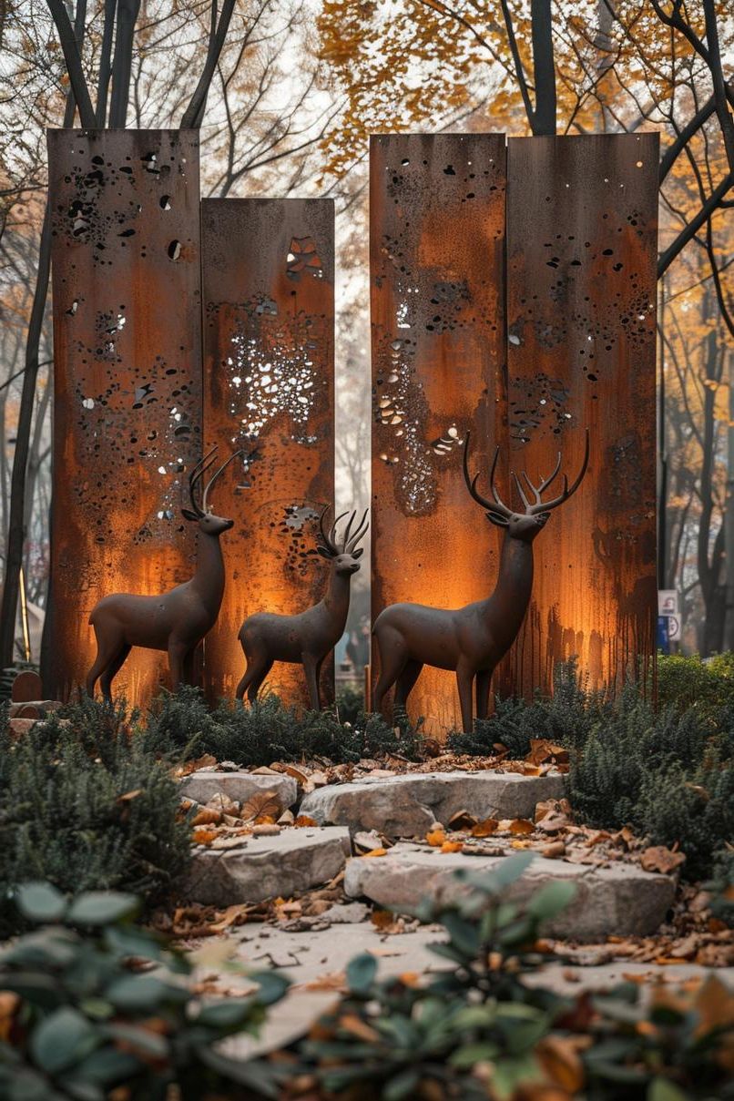 11. Metal Deer Garden Sculptures - photo 2
