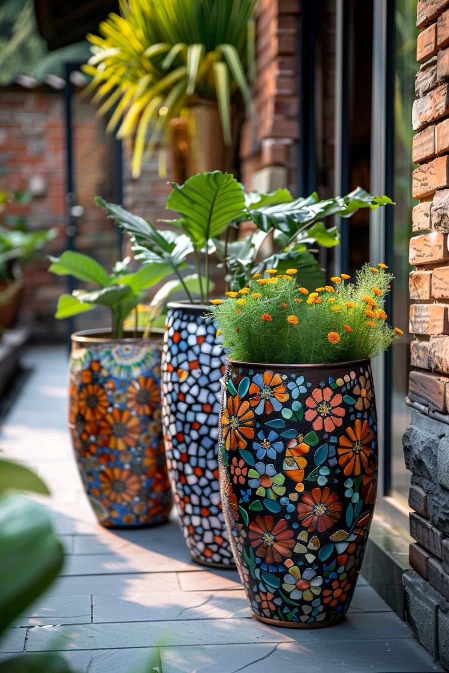 13. Budget Mosaic Patio Planters - photo 2