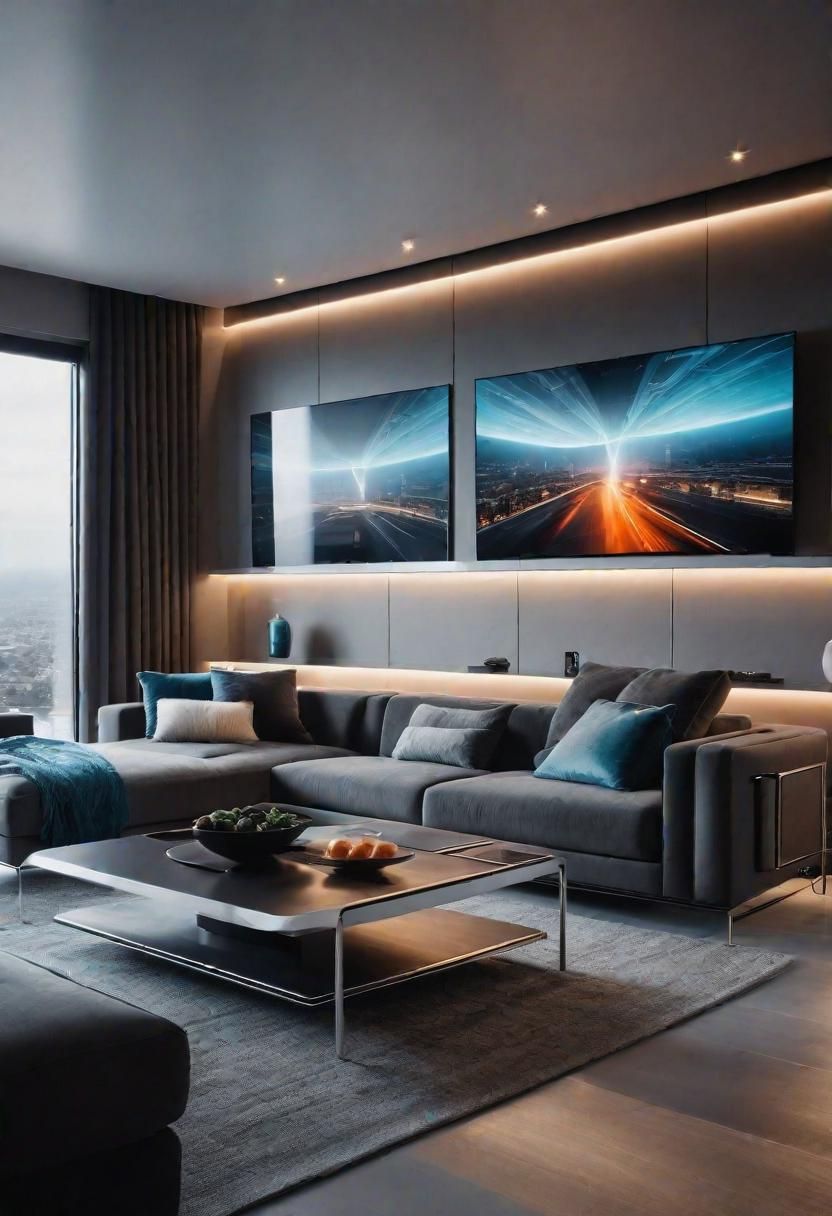 6. Sleek Smart Living Room Futurism Ideas