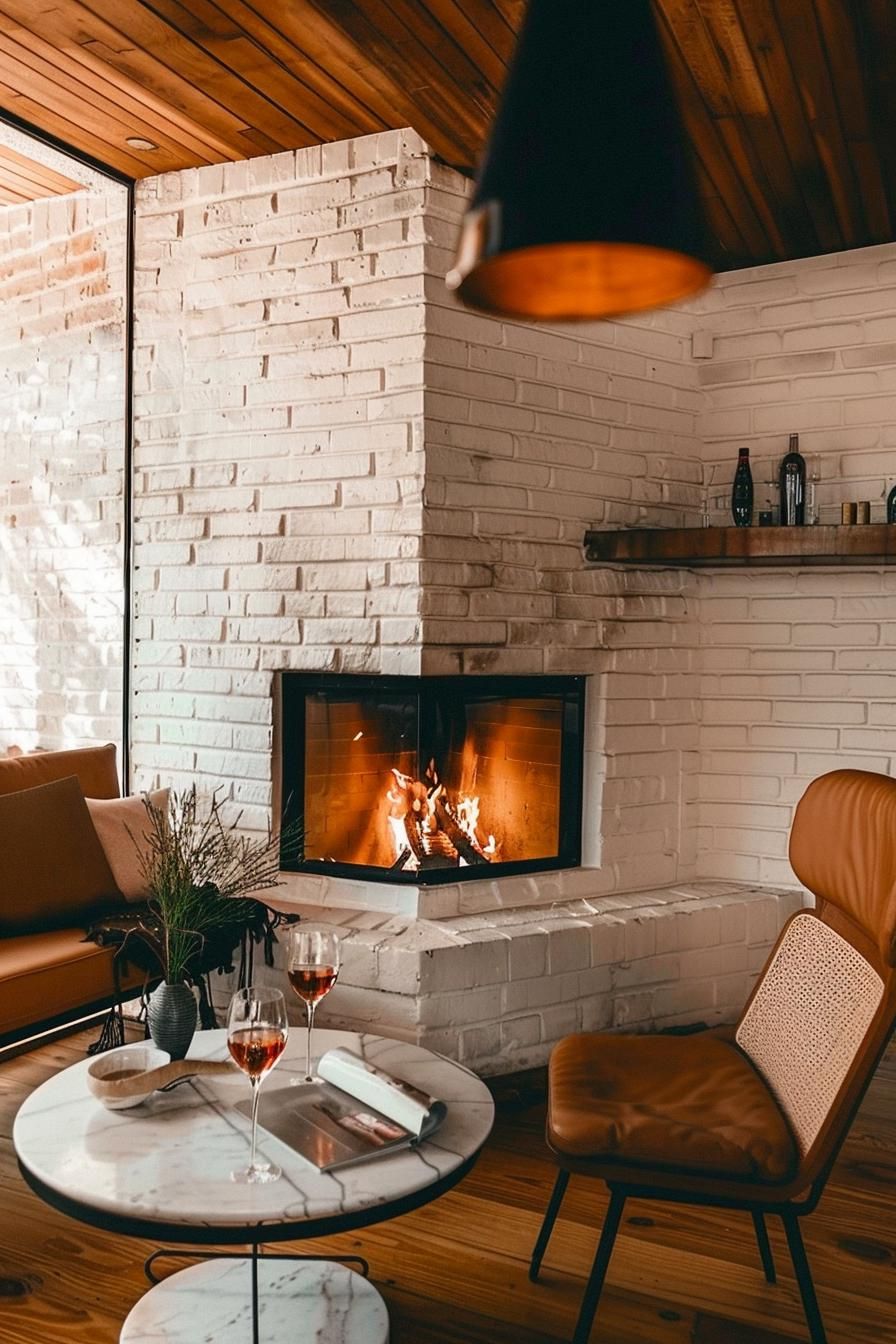 4. Fireplace Wall With Built-In Benches - photo 3