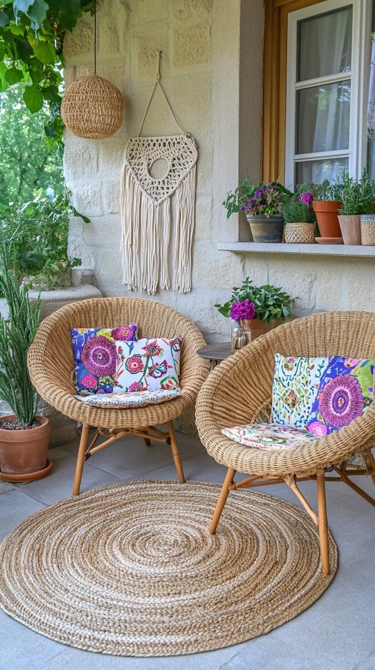 12. Small Patio Styled with Bold Boho Textiles - photo 3