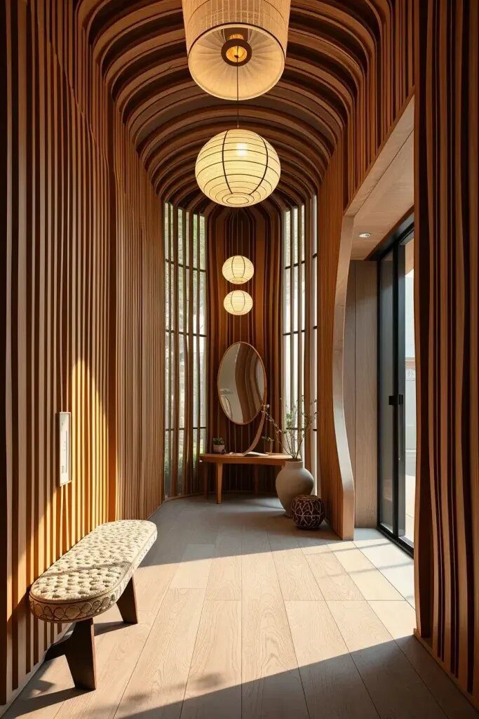Curved Timber Panels for Fluid Wall Movement - photo 3