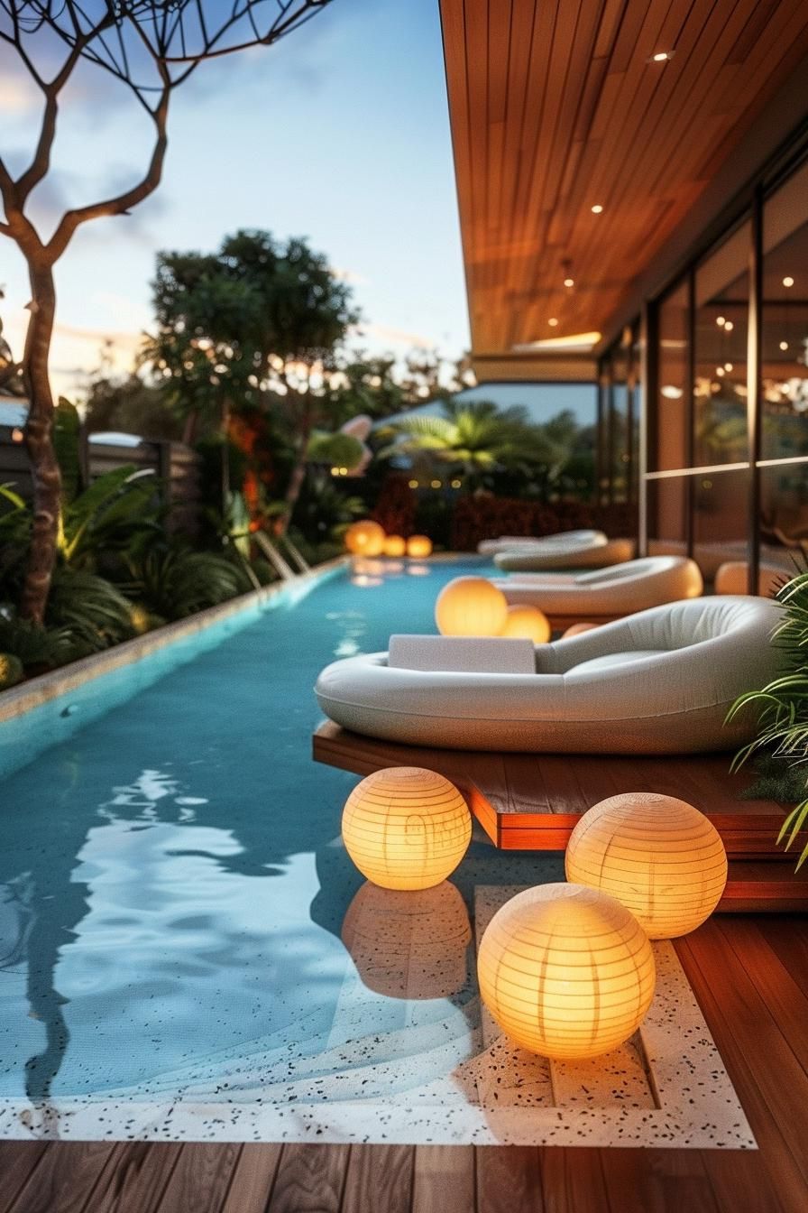 1. Floating Pool Lounge Ideas