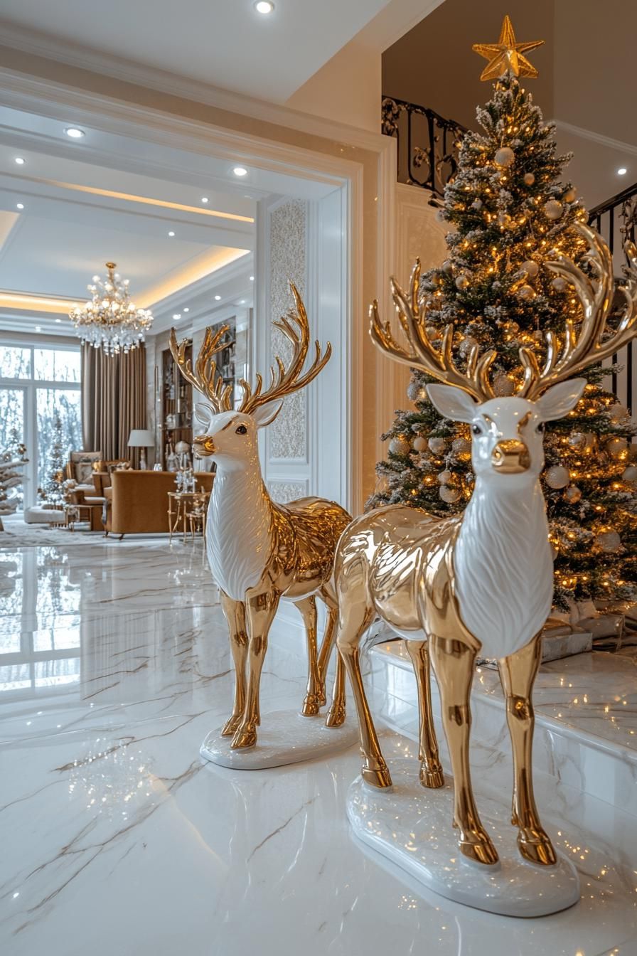 14. Light-Up Reindeer Entryway Ideas - photo 2