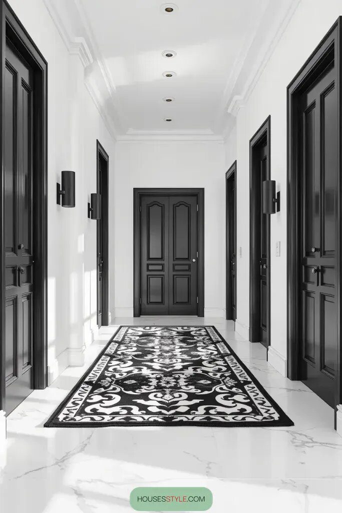 Black and White Hallway Design Ideas - photo 2