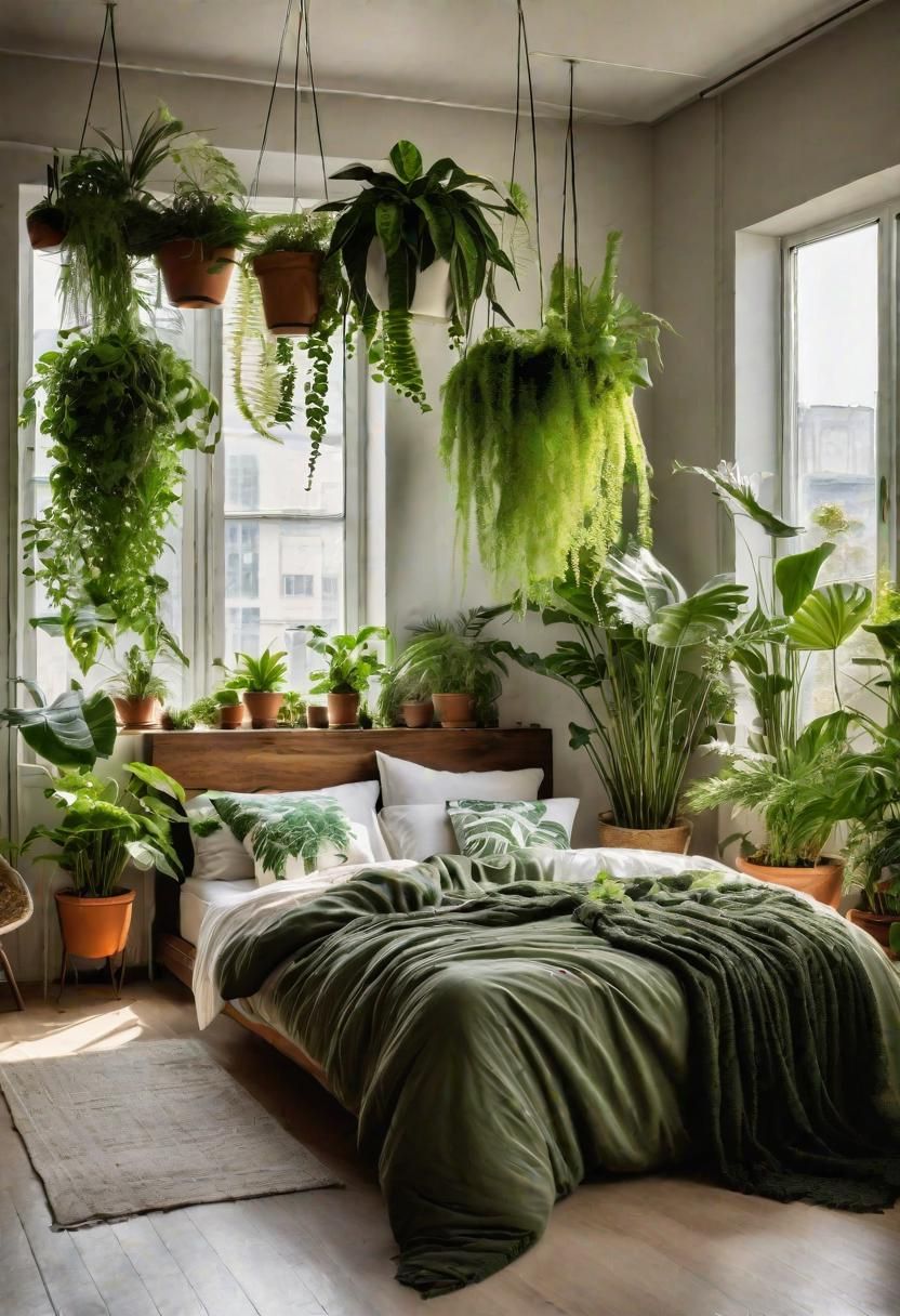 10. Lush Green Bedroom Retreat