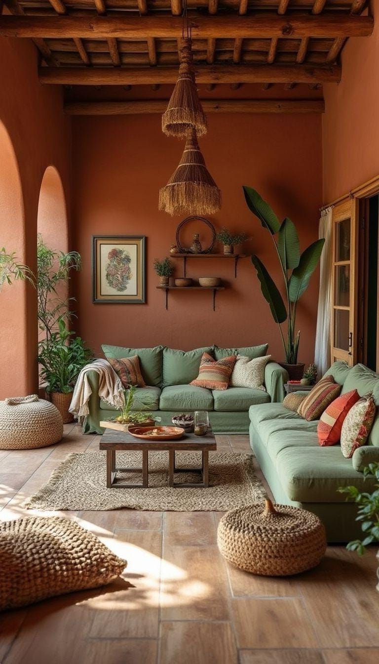 1. Warm Earthy Living Room