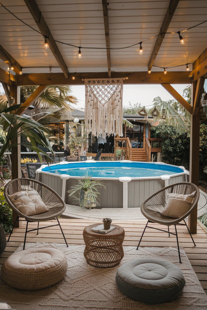 6. Style a Boho Pool Deck Retreat
