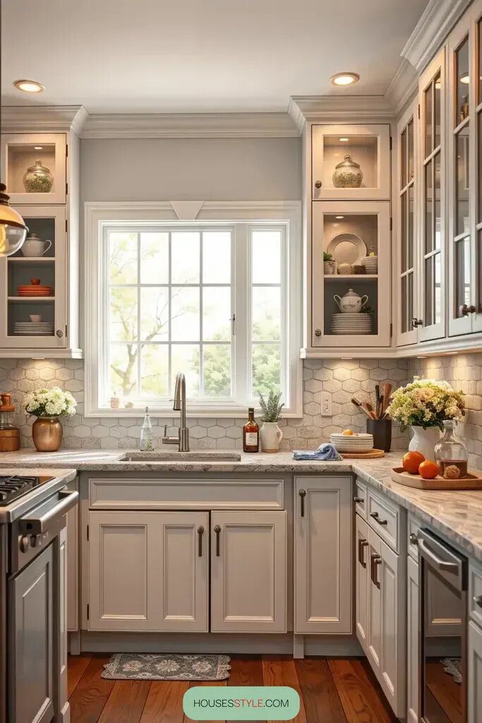 Glass Cabinet Doors for a Bright, Classic Look