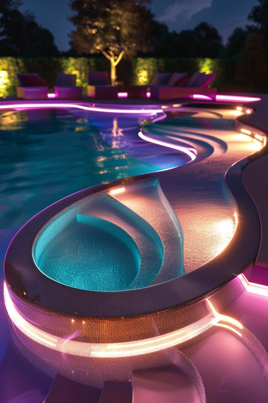 7. Innovative LED Abstract Poolyards