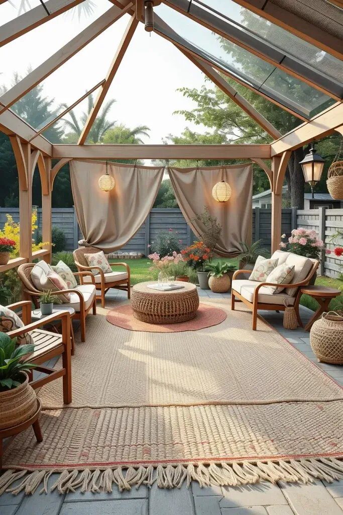 How to Layer Outdoor Rugs for a Cozy Gazebo