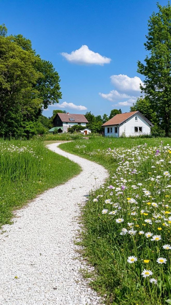 1. Gravel Path Through a Wildflower Meadow - photo 2