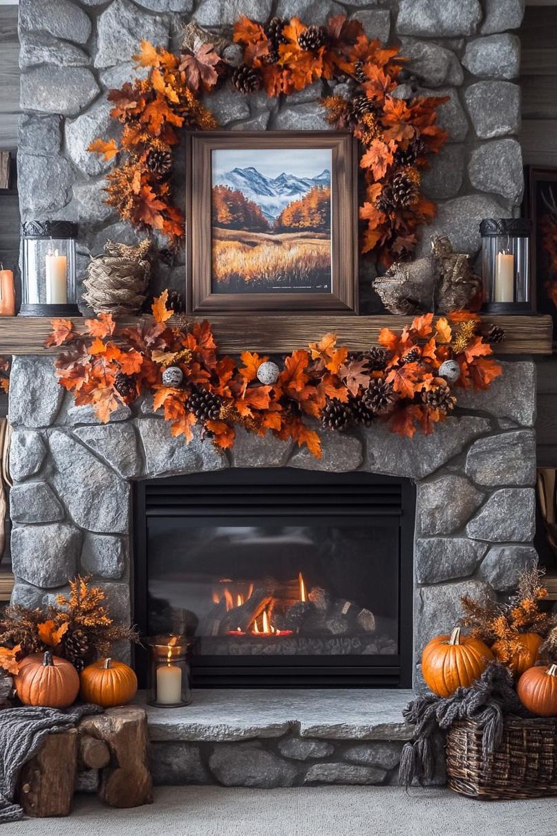 2. Styling an Autumn Fireplace Mantel - photo 2