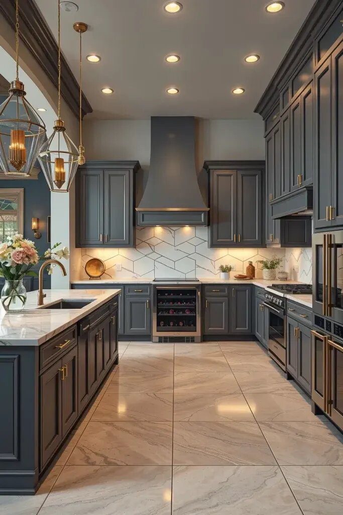 Elegant Charcoal Cabinets for Luxury Kitchens