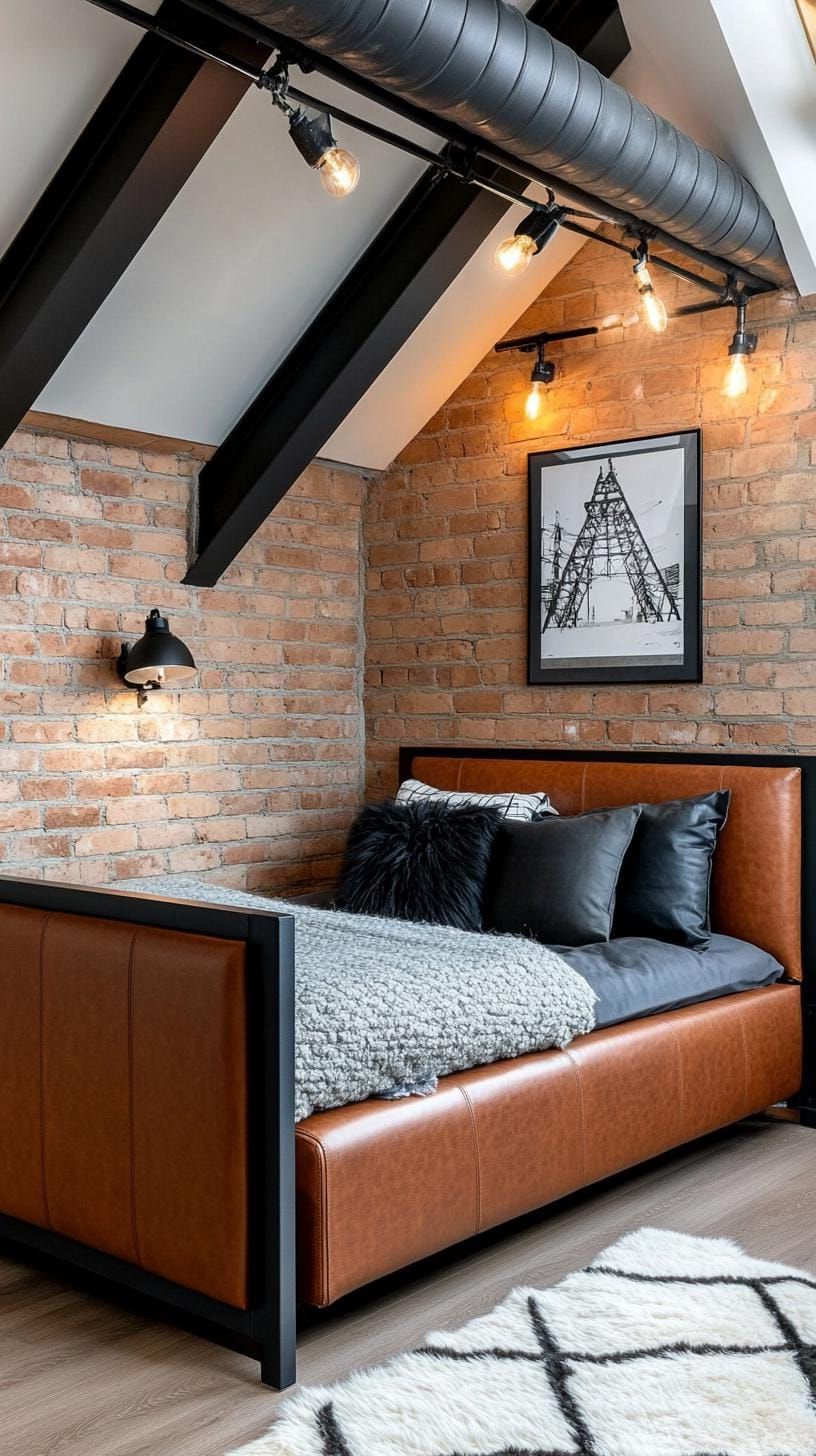 4. Industrial Loft with Exposed Brick