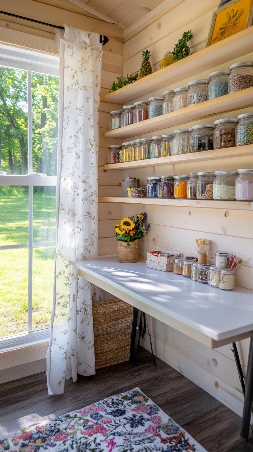 25. Cozy Nook With a Floating Desk and Soft Lighting