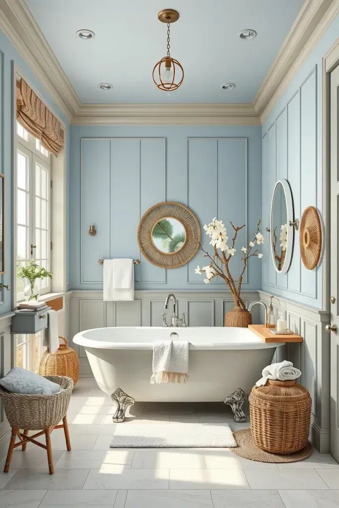 1. Beachy Bathrooms With Soft Blue And Sage - photo 2