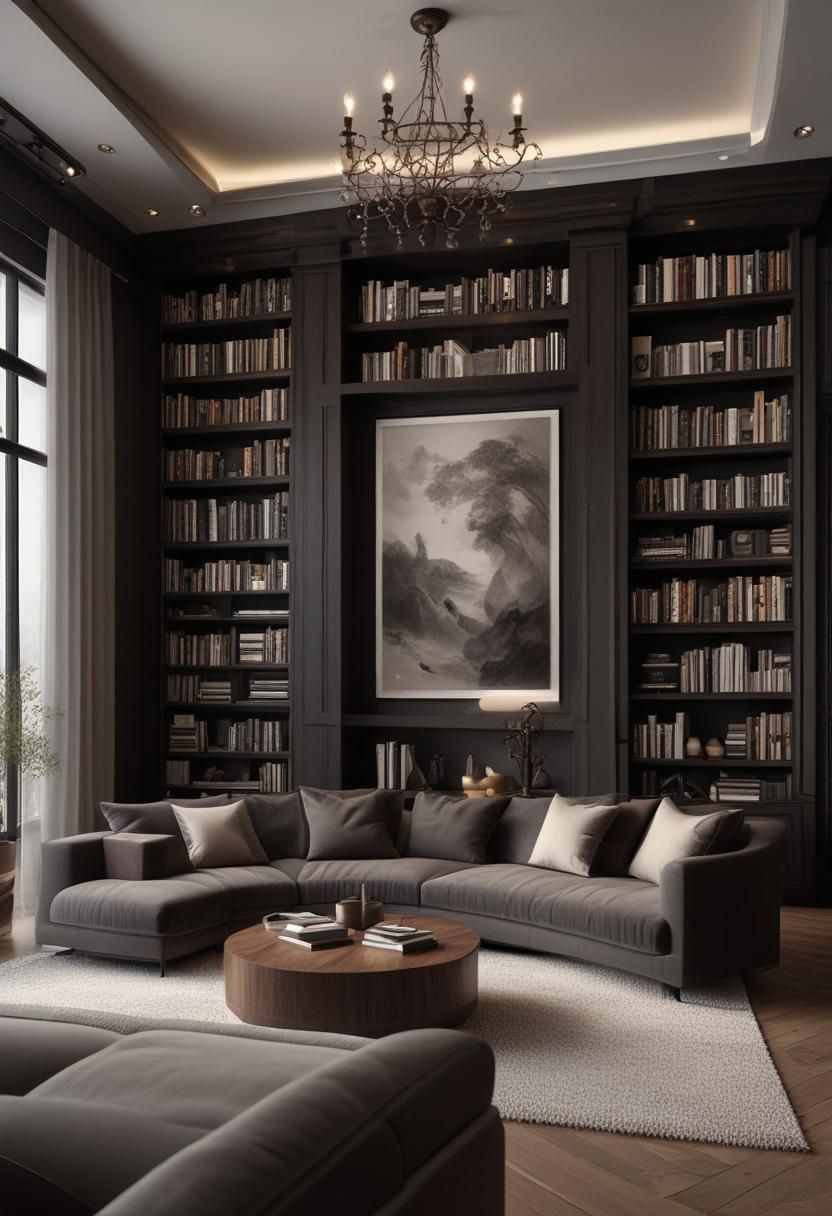 10. Dark Wood Shelving for Entertainment Centers - photo 2