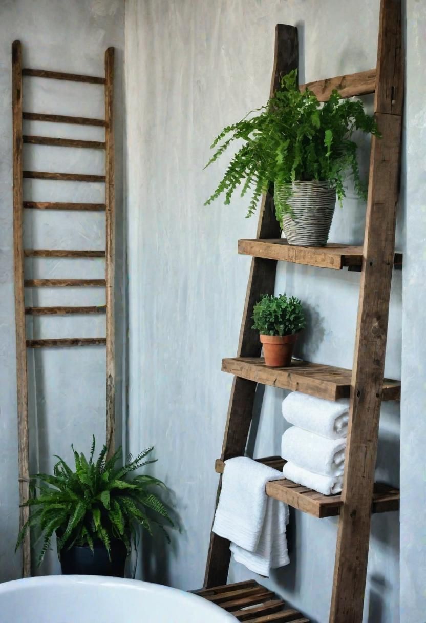 2. Repurposed Ladder Shelf Styling