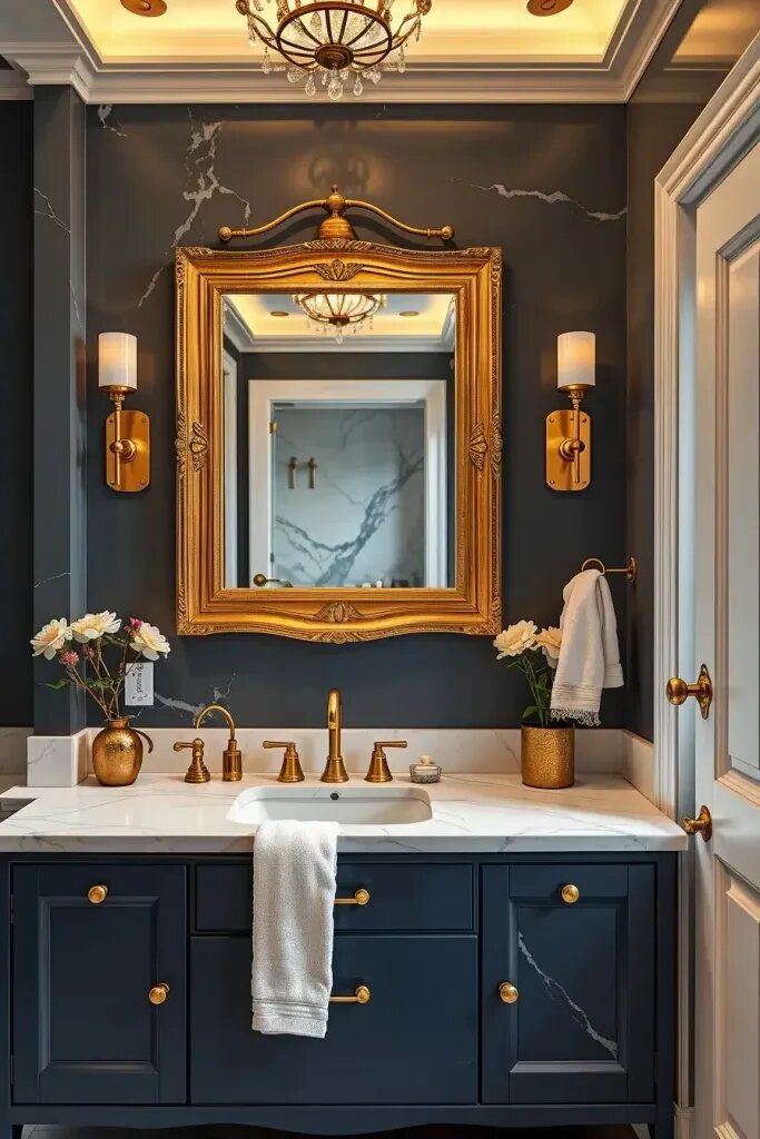 Brushed Brass and Gold Bathroom Accents