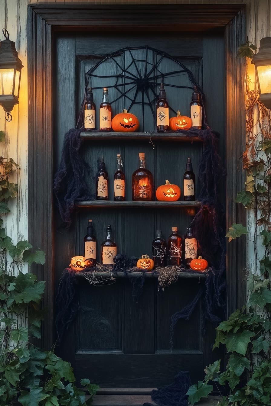 15. Enchanting Halloween Door Decor