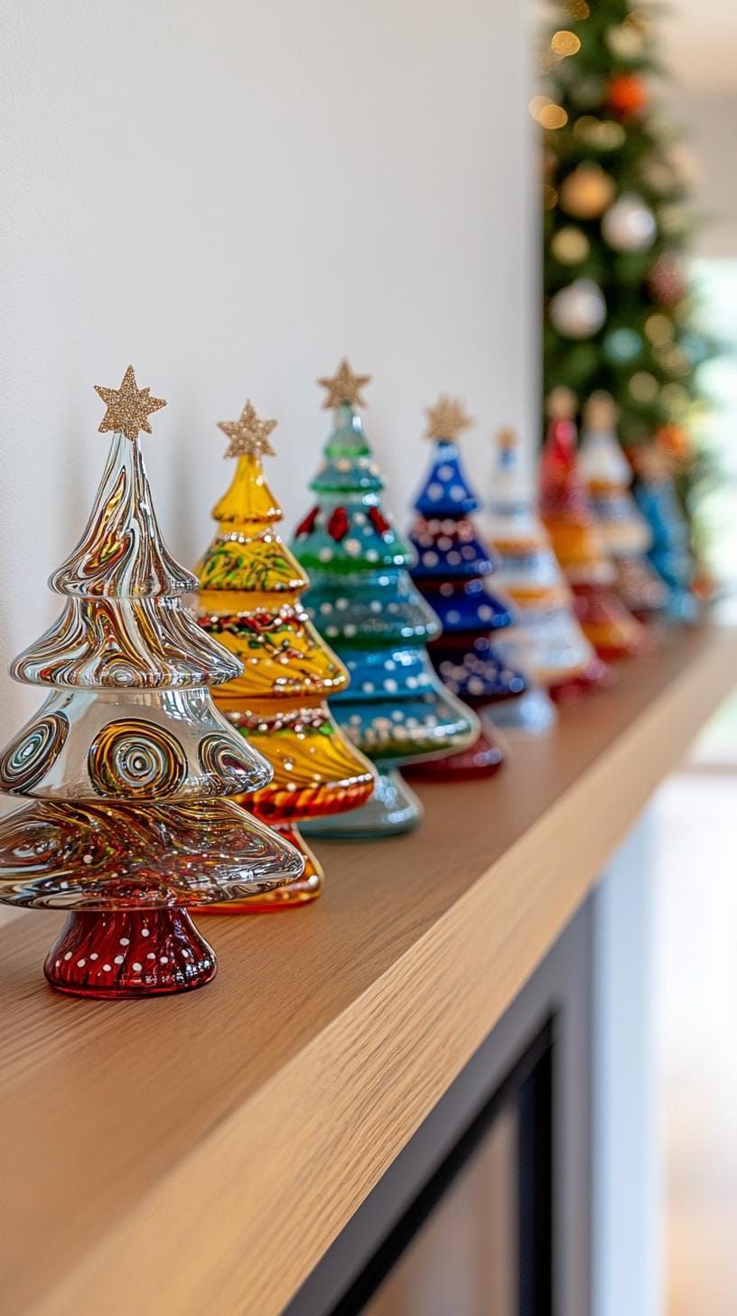 5. Glass Tree Mantel Decor Display - photo 3