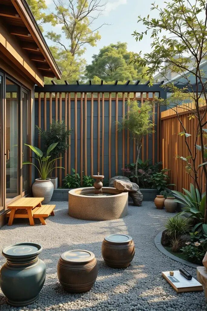 Zen Garden Terraces With Calming Water Features