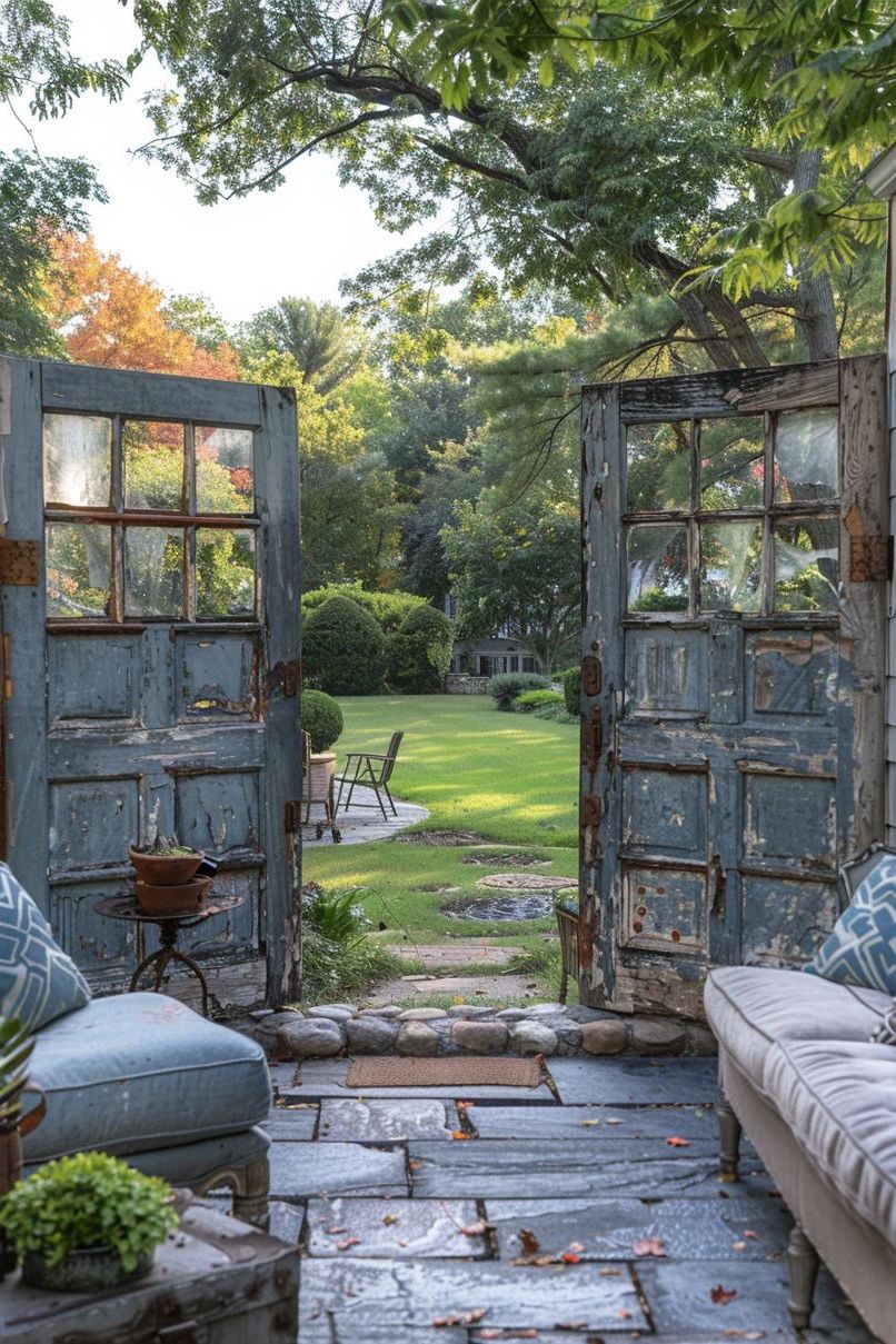 8. Vintage Door Patio Dividers