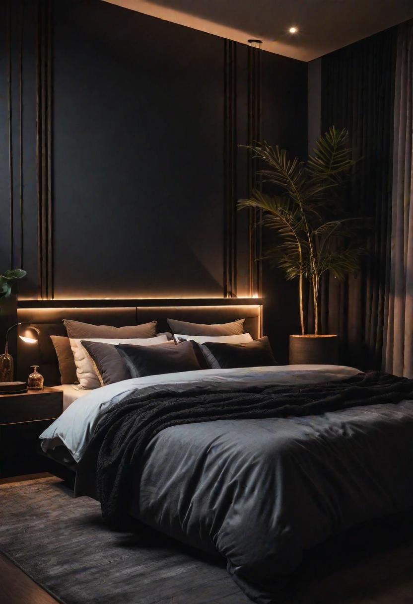 17. Zen Dark Feminine Bedroom Retreat