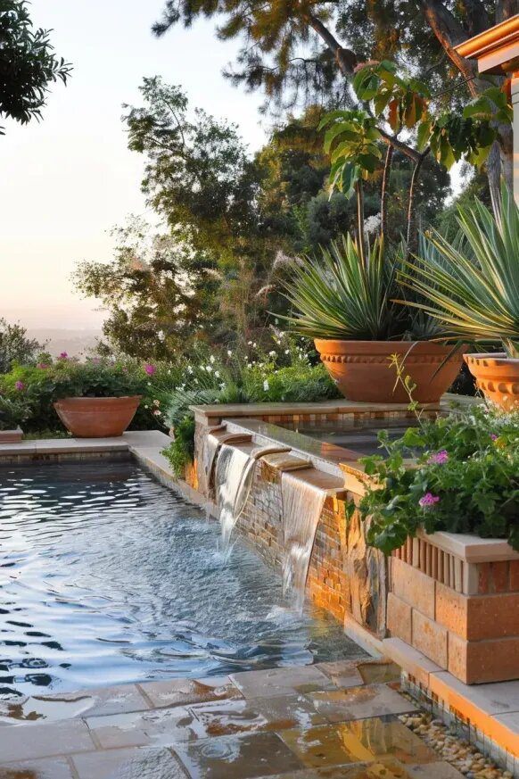 Plunge Pool With A Cascading Waterfall