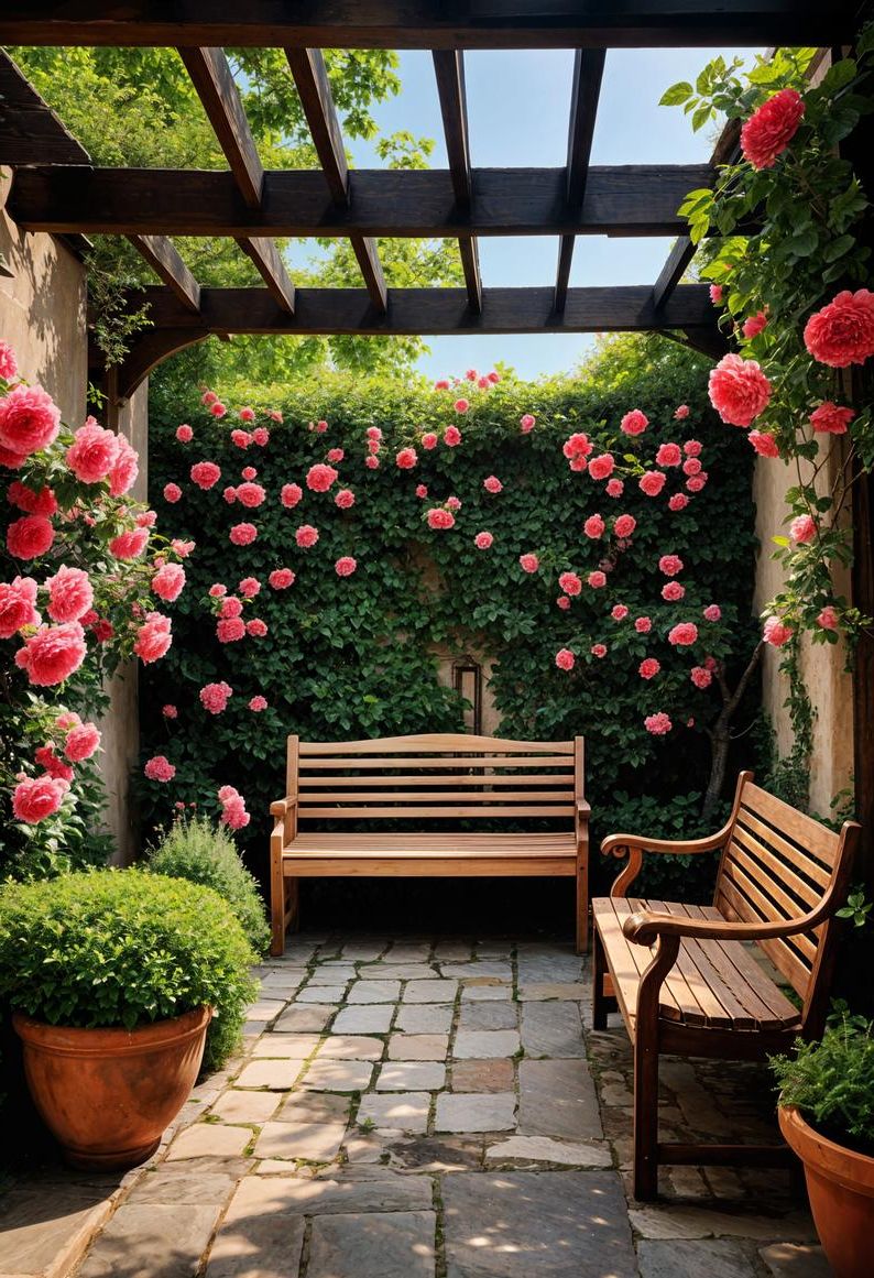 9. Garden Patio Oasis Full of Charm