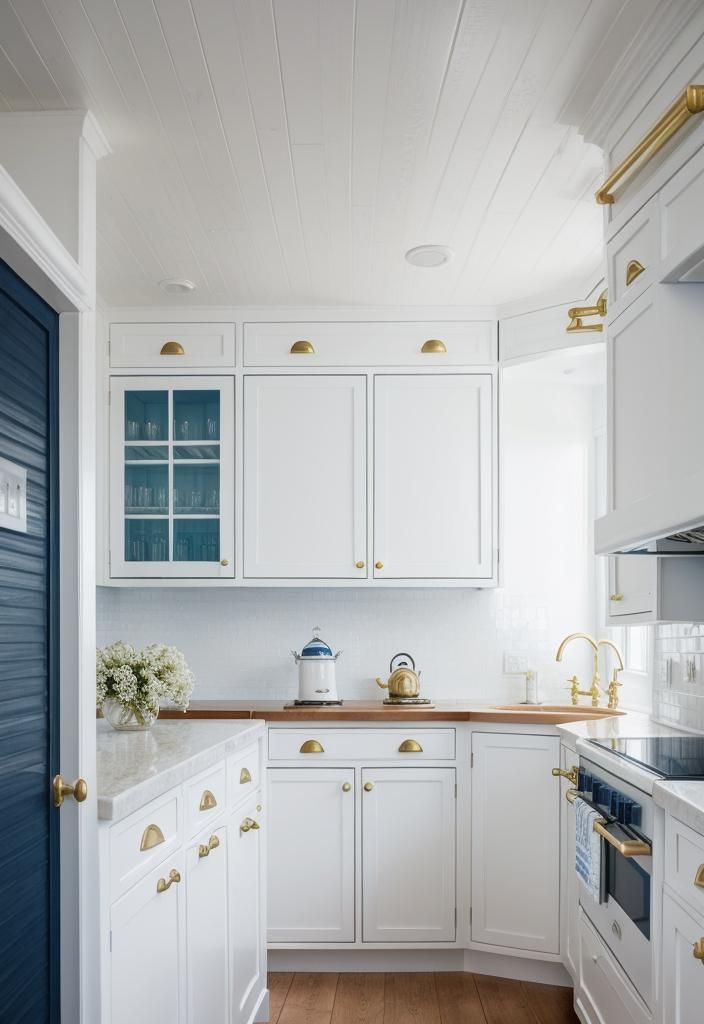 14. Nautical White Kitchen Theme