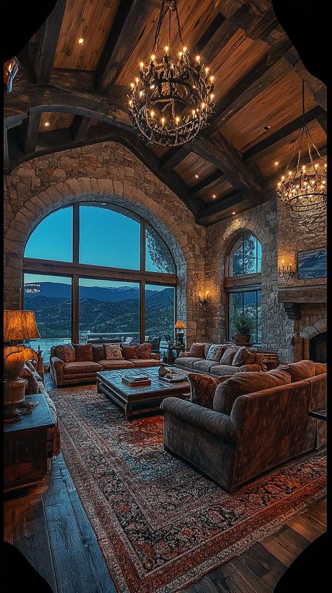 23. Grand Living Space With Stone Archways - photo 3