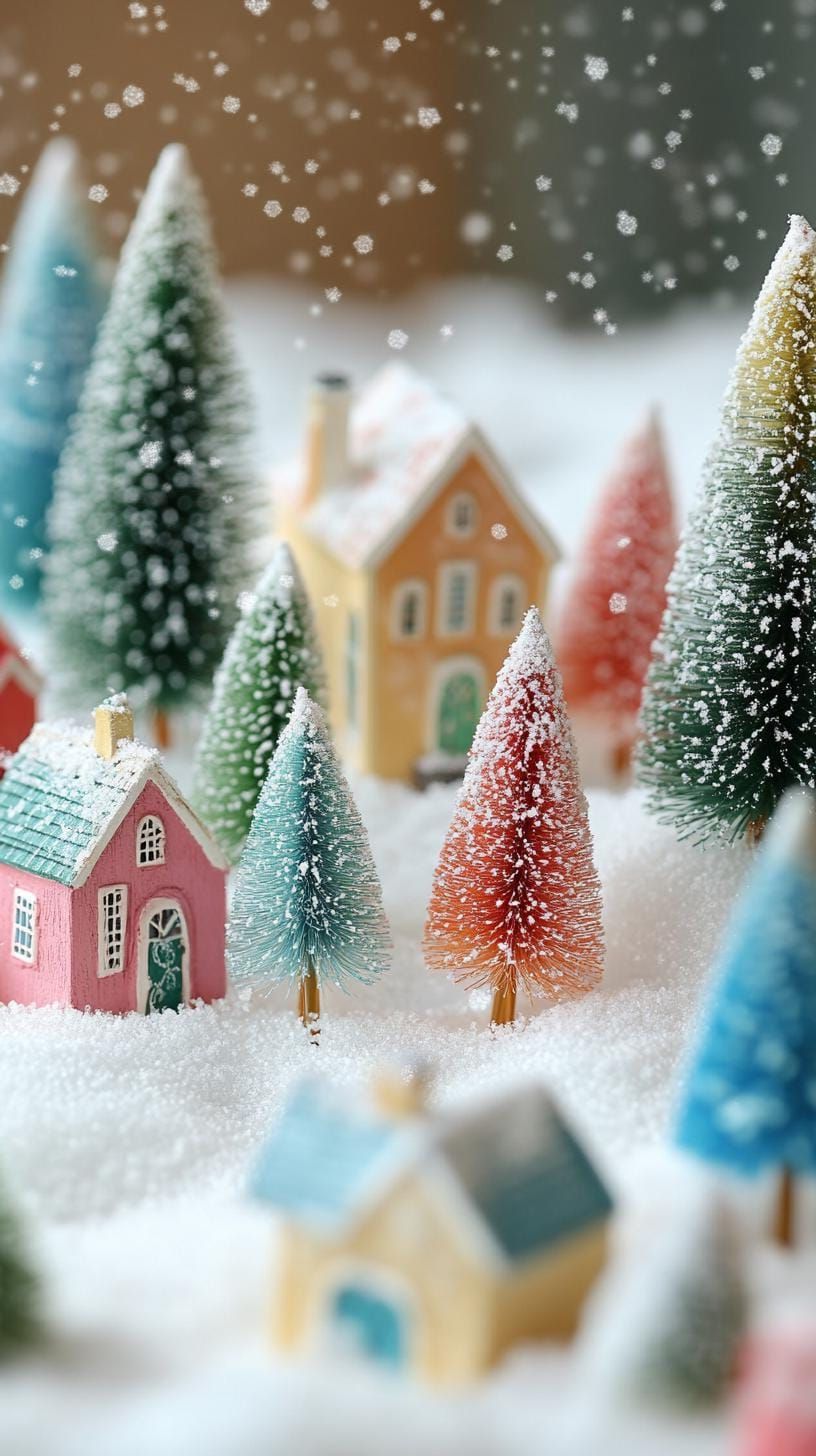 3. Miniature Bottle-Brush Christmas Village - photo 2