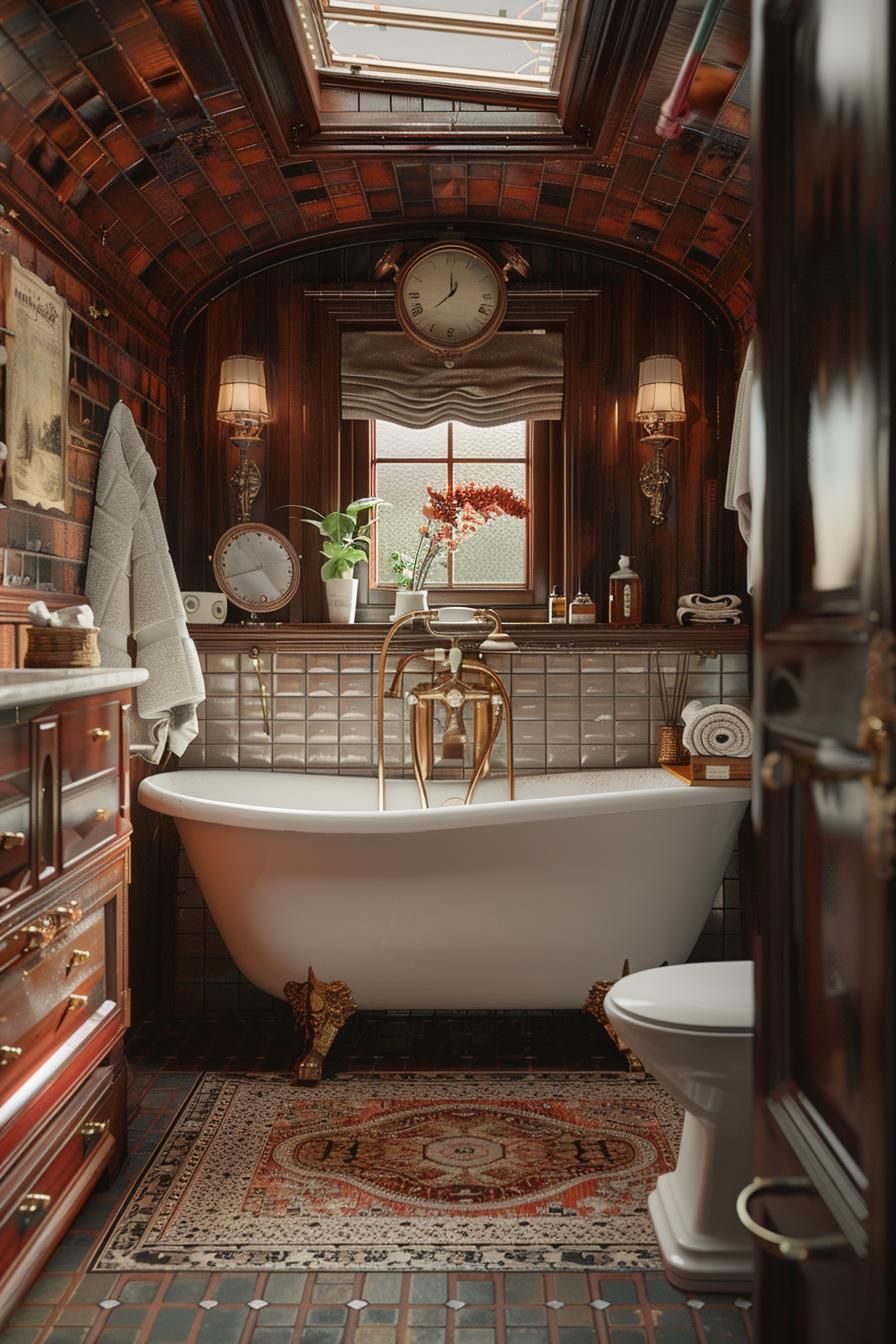 21. Vintage Train Carriage Bathroom Style