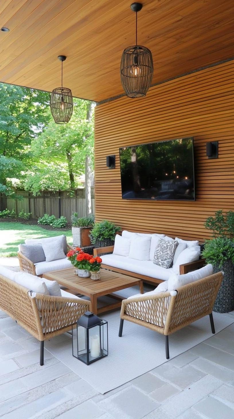 30. Backyard Patio with a Wall-Mounted TV - photo 3