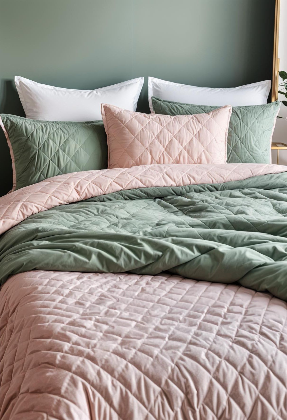 26. DIY Bedding in Sage and Blush