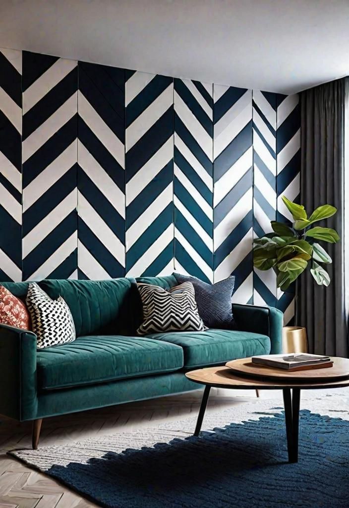 16. Chevron Pattern Accent Wall