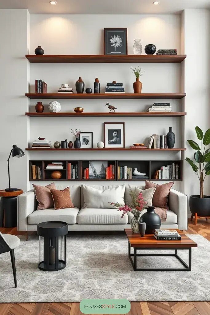 Displaying Books and Decor on Open Shelves
