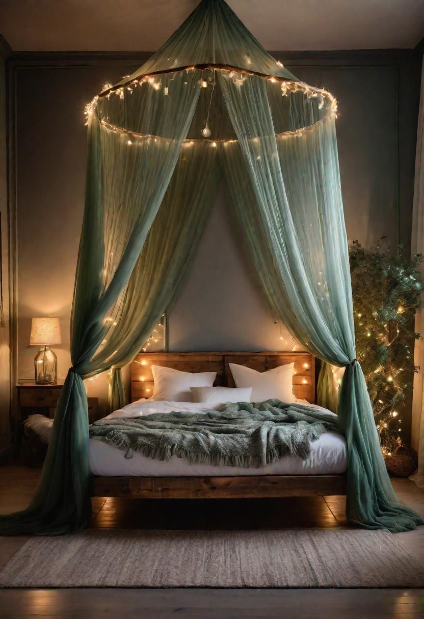 5. Enchanting Sage Green Canopy Bed Ideas - photo 3