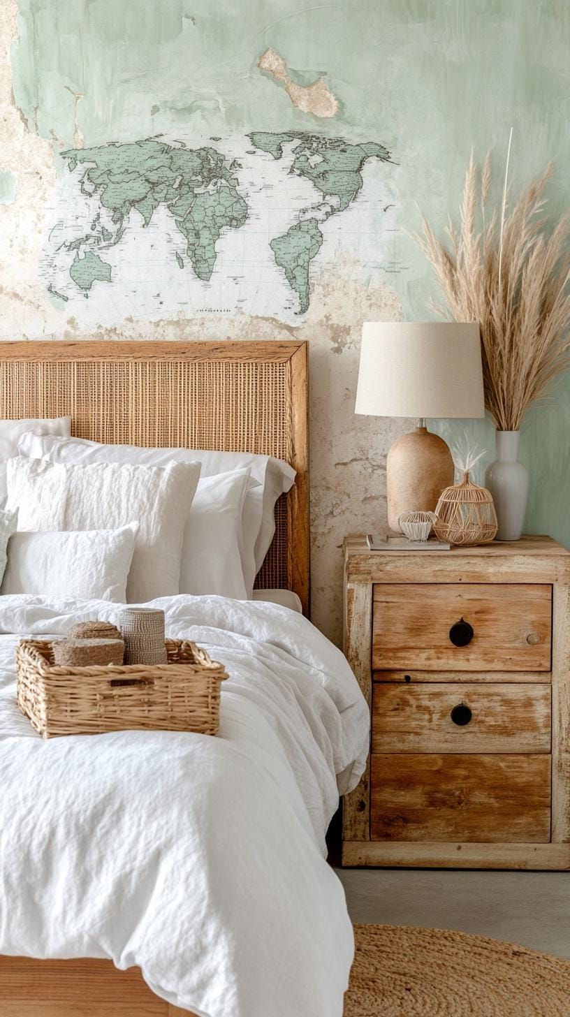 17. Bohemian World Map Wallpaper Ideas - photo 2