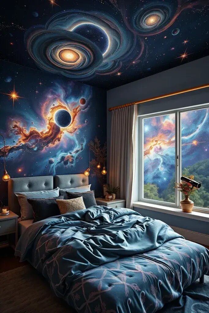 How to Paint a Galaxy Wall Mural - photo 2