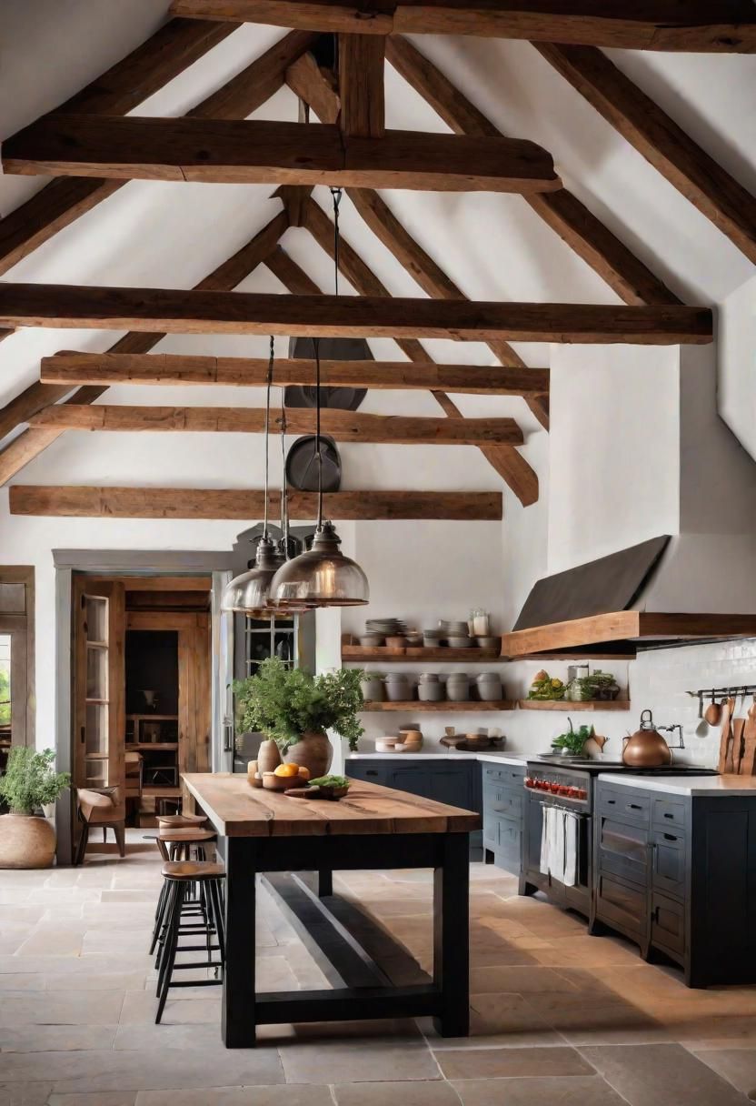 12. Rustic Ceiling Beam Design Inspiration