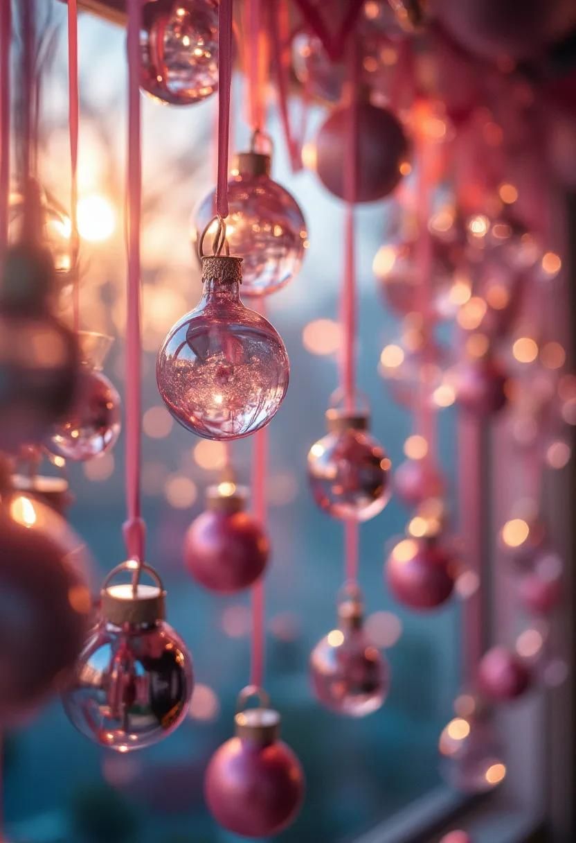 13. Hanging Glass Ornaments From Ceiling