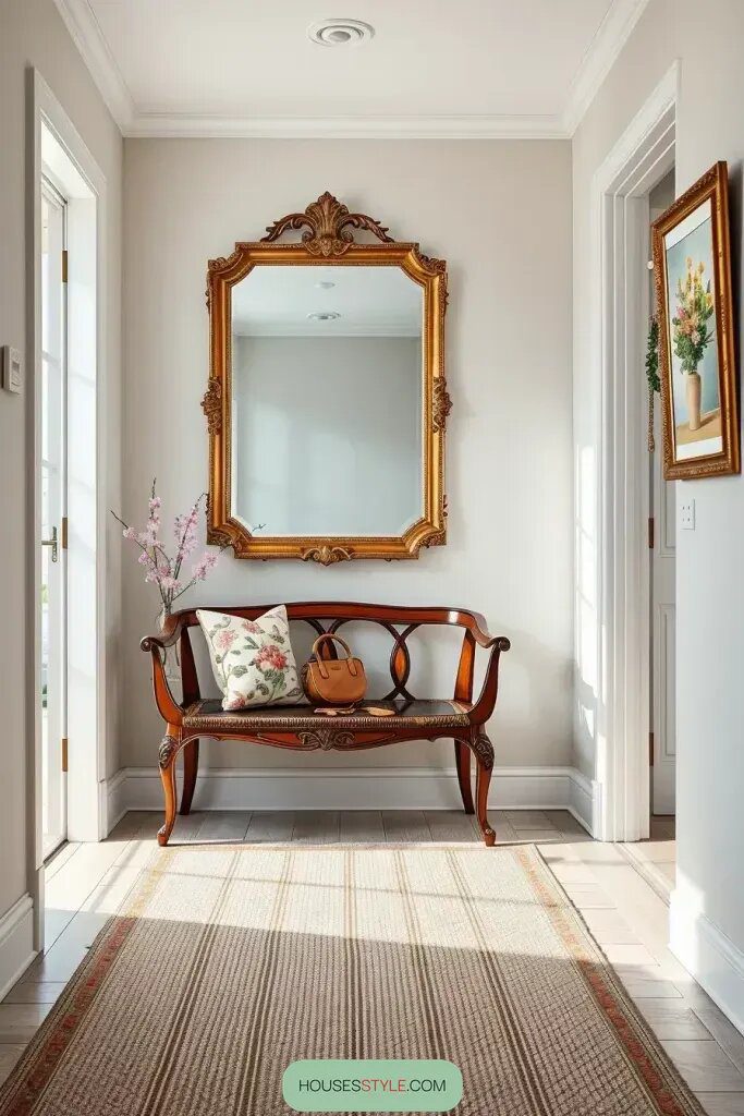 Vintage Accents in a Modern Hallway