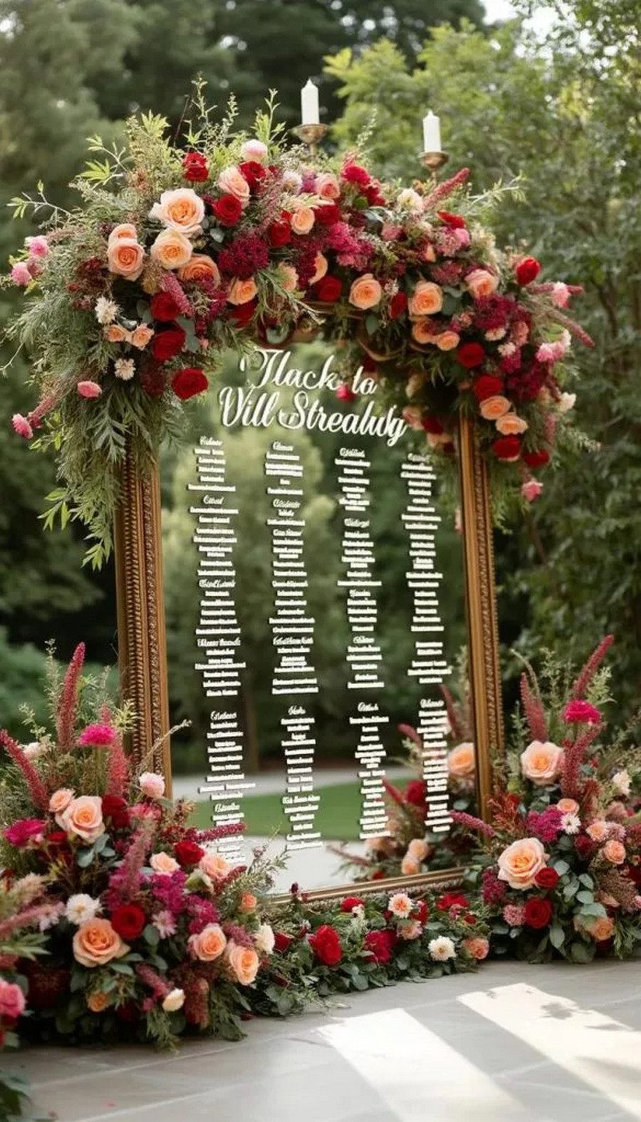 7. Floral Mirror Seating Chart Display - photo 2