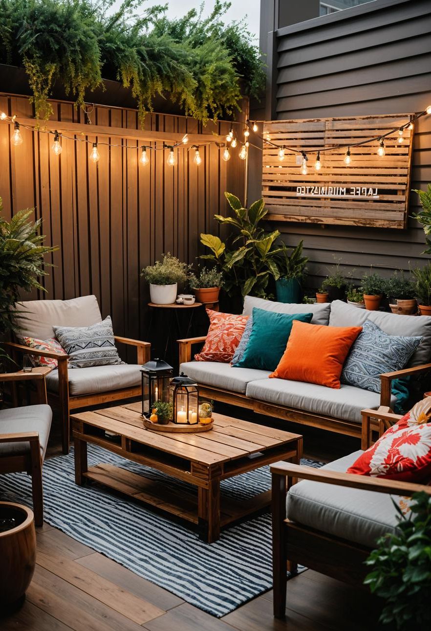 15. Colorful Cushions on a Pallet Deck - photo 3