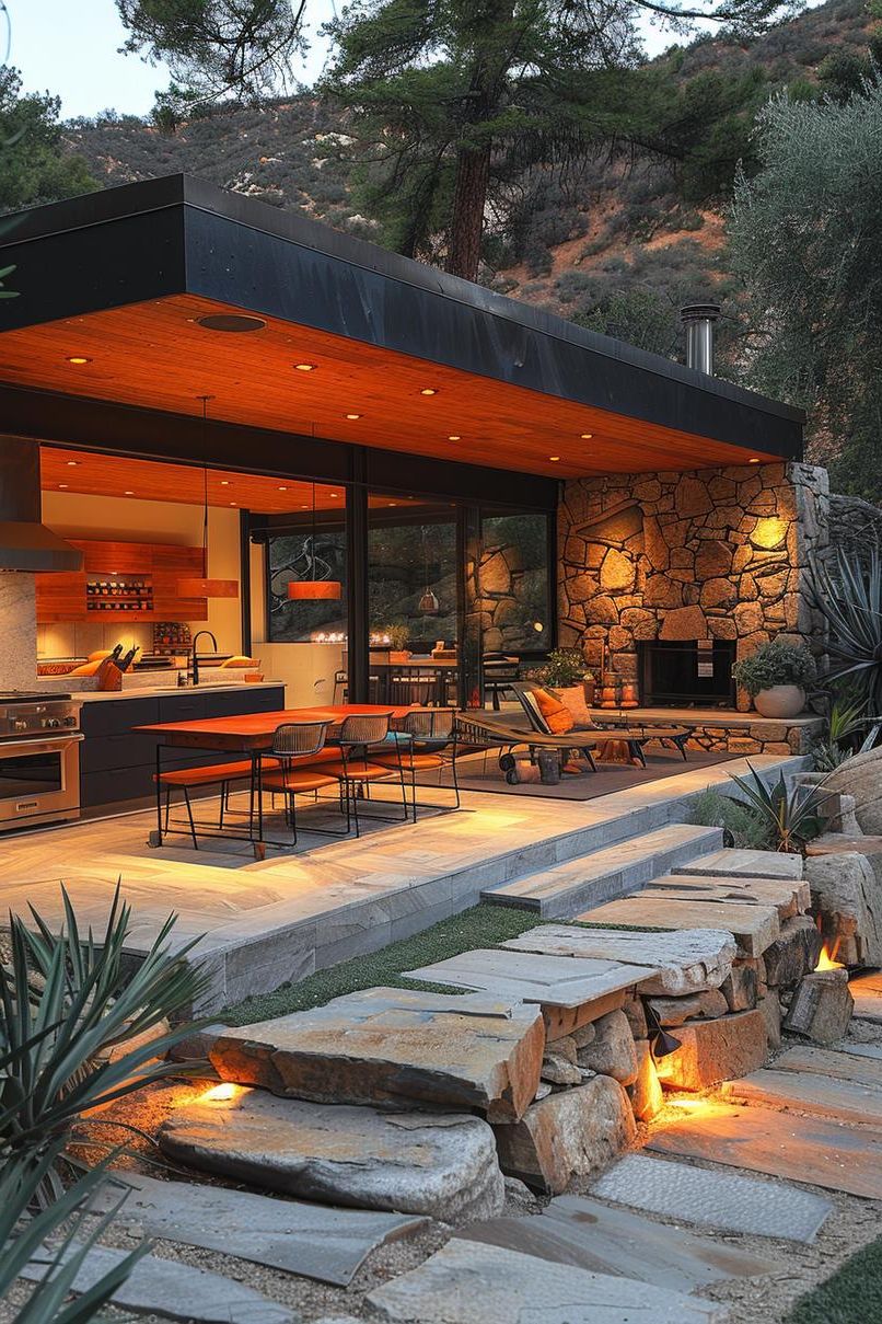 16. Small Outdoor Kitchen on Flagstone